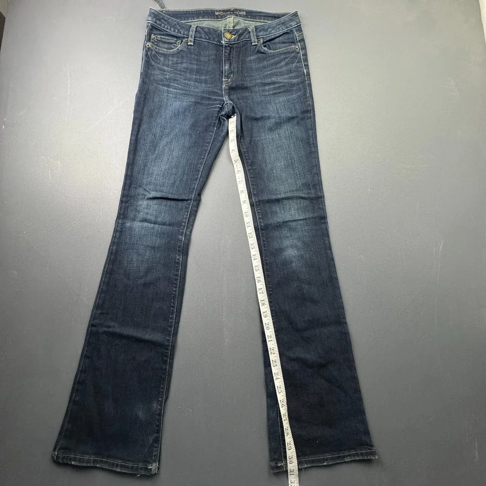 Michael Kors Jeans Women's 4 Bootcut Blue Faded Denim Dark Wash Classic - Picture 10 of 16